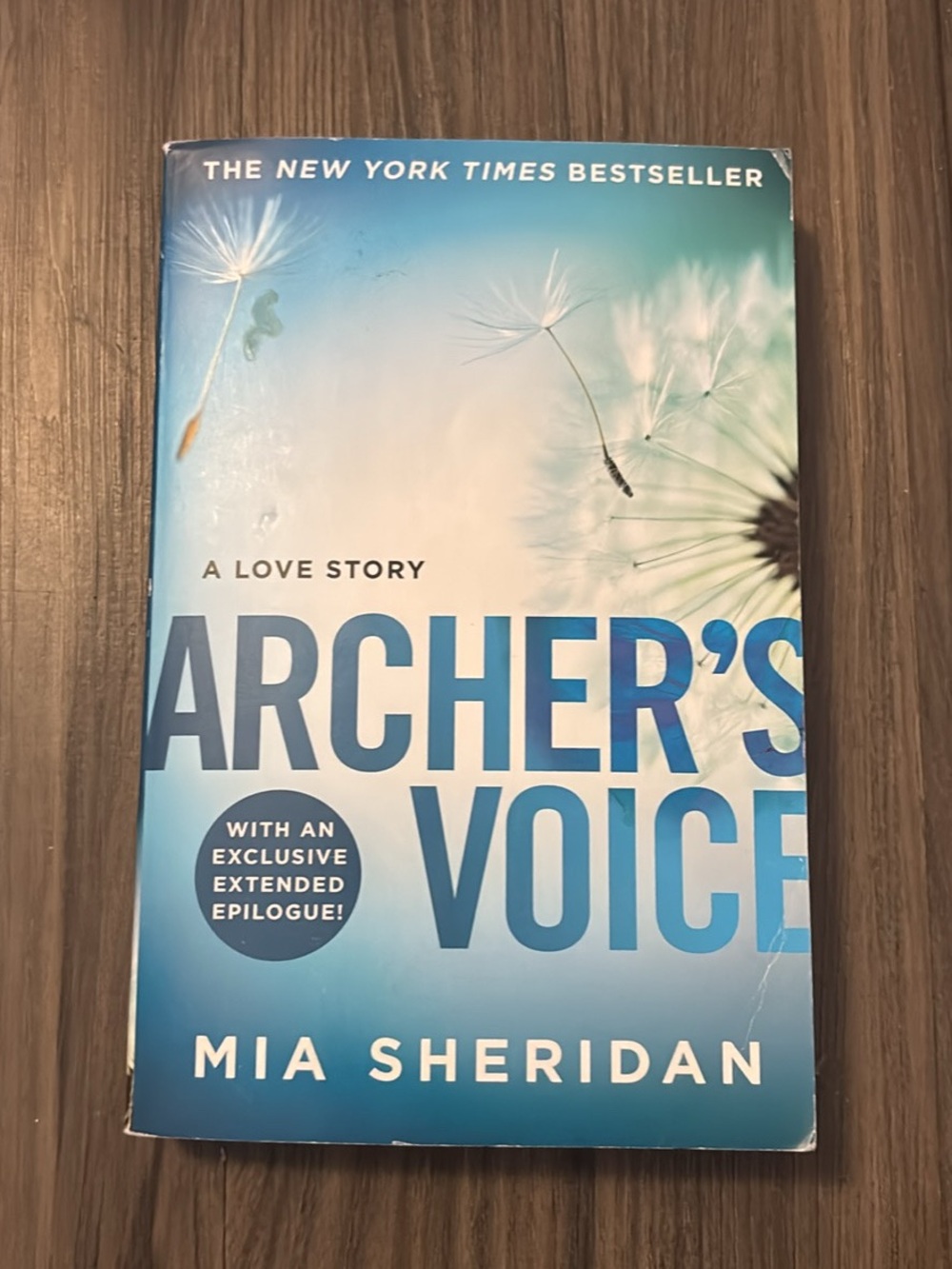 Archer's Voice by Mia Sheridan - Blue Paperback Novel
